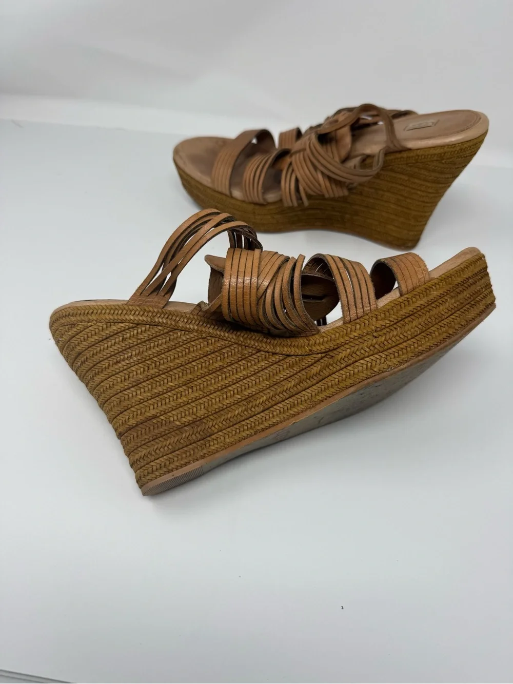 UGG Women's Brown Braided Wedge Sandals size 9